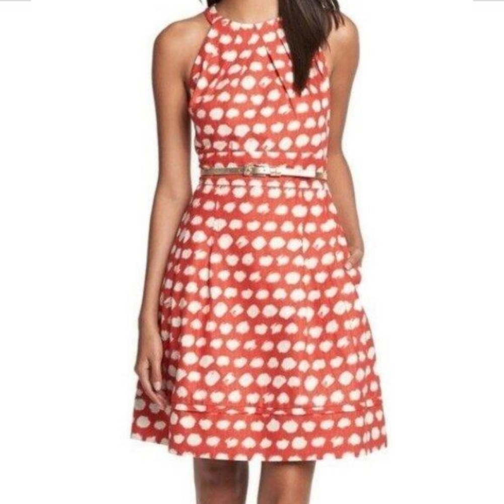 🧡HP🧡Eliza J Fit & Flare Dot Dress with Belt